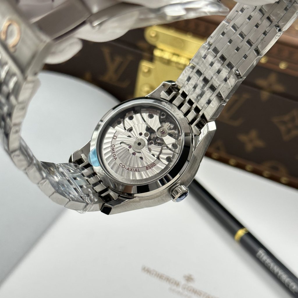 Đồng Hồ Omega Replica 11 De Ville Co-Axial Chronometer 8500 Mặt Đen Dây Kim Loại 41mm (2)