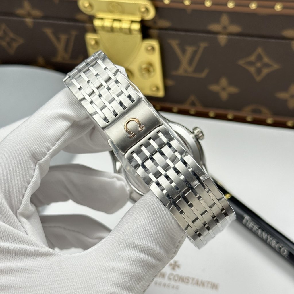 Đồng Hồ Omega Replica 11 De Ville Co-Axial Chronometer 8500 Mặt Đen Dây Kim Loại 41mm (2)