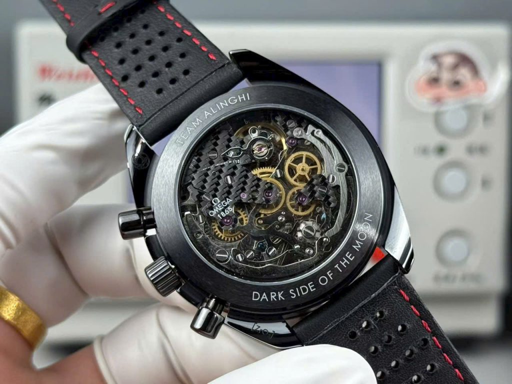 Đồng Hồ Omega Replica 11 Speedmaster Dark Side of the Moon Vỏ Gốm Đen Dây Da 44mm (2)