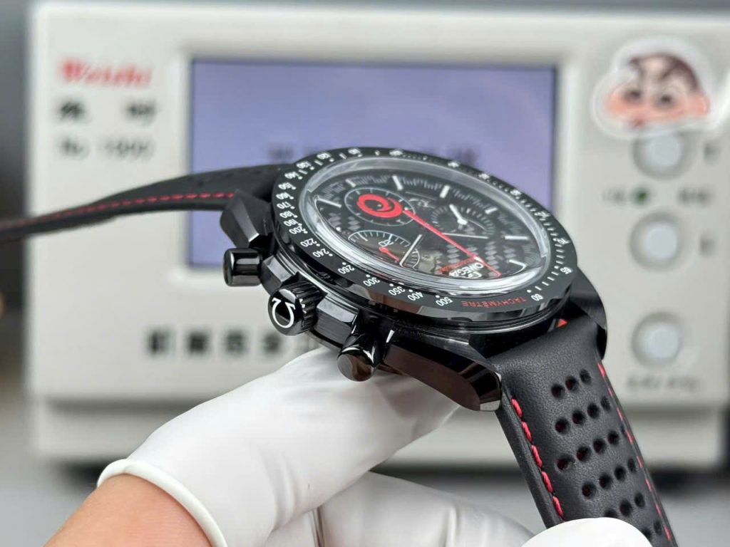 Đồng Hồ Omega Replica 11 Speedmaster Dark Side of the Moon Vỏ Gốm Đen Dây Da 44mm (2)