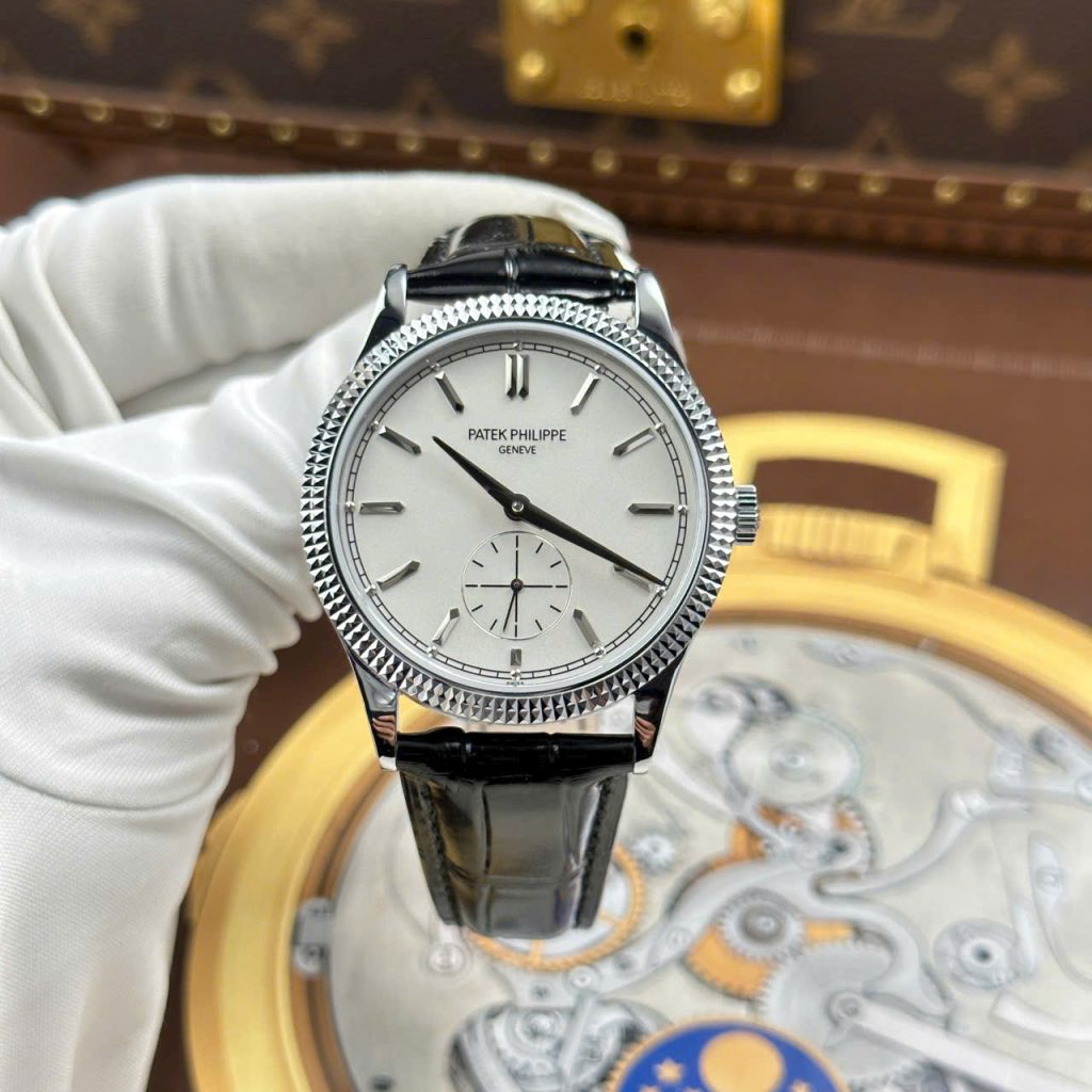Đồng Hồ Patek Philippe Calatrava 6119 Rep 11 Mặt Trắng Dây Da Màu Đen 39mm (2)