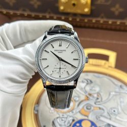 Đồng Hồ Patek Philippe Calatrava 6119 Rep 11 Mặt Trắng Dây Da Màu Đen 39mm (2)