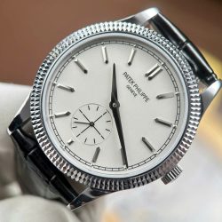 Đồng Hồ Patek Philippe Calatrava 6119 Rep 11 Mặt Trắng Dây Da Màu Đen 39mm (2)