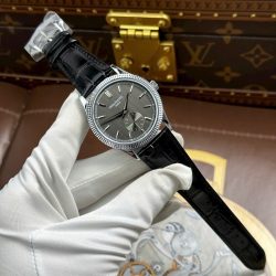 Đồng Hồ Patek Philippe Calatrava 6119 Rep Cao Cấp Mặt Xám Dây Da Màu Đen 39mm (2)