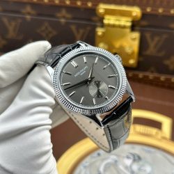 Đồng Hồ Patek Philippe Calatrava 6119 Rep Cao Cấp Mặt Xám Dây Da Màu Đen 39mm (2)