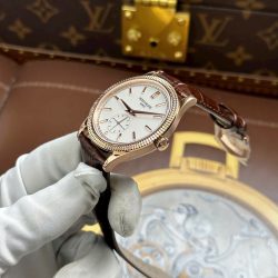 Đồng Hồ Patek Philippe Calatrava 6119R Replica 11 Mặt Trắng Vỏ Mạ Vàng Hồng 39mm (2)