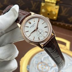 Đồng Hồ Patek Philippe Calatrava 6119R Replica 11 Mặt Trắng Vỏ Mạ Vàng Hồng 39mm (2)
