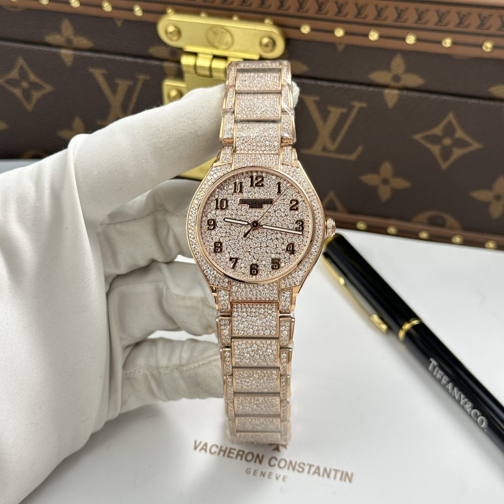 Đồng Hồ Patek Philippe Twenty 4 7300 Chế Tác Vỏ Mạ Vàng Hồng Đính Full Đá 36mm (2)