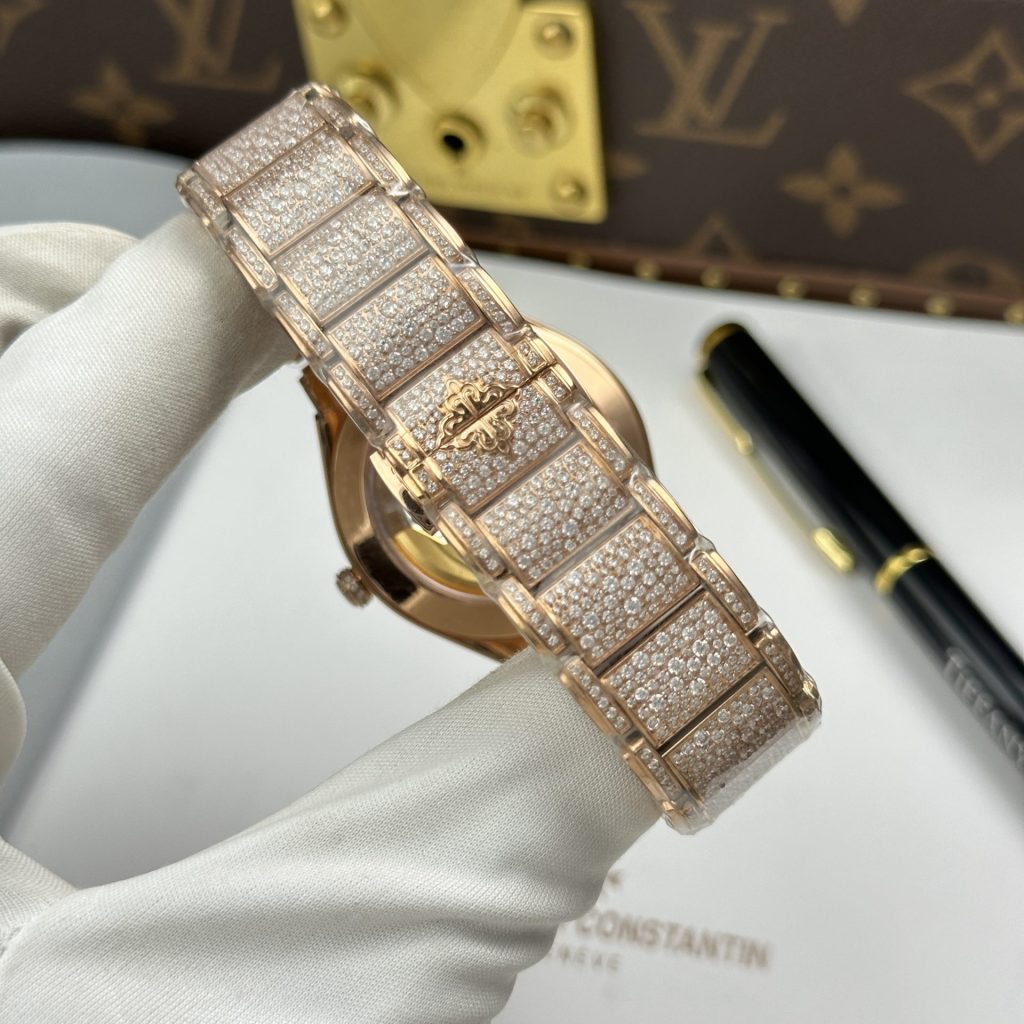 Đồng Hồ Patek Philippe Twenty 4 7300 Chế Tác Vỏ Mạ Vàng Hồng Đính Full Đá 36mm (2)