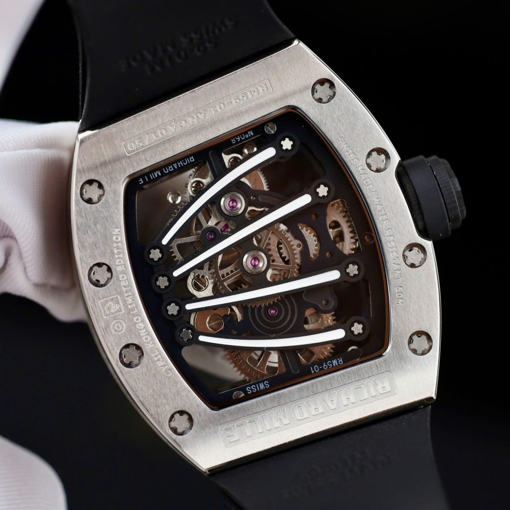 Đồng Hồ Richard Mille RM59-01 Replica 11 Đính Full Đá Dây Cao Su 51x43mm (2)