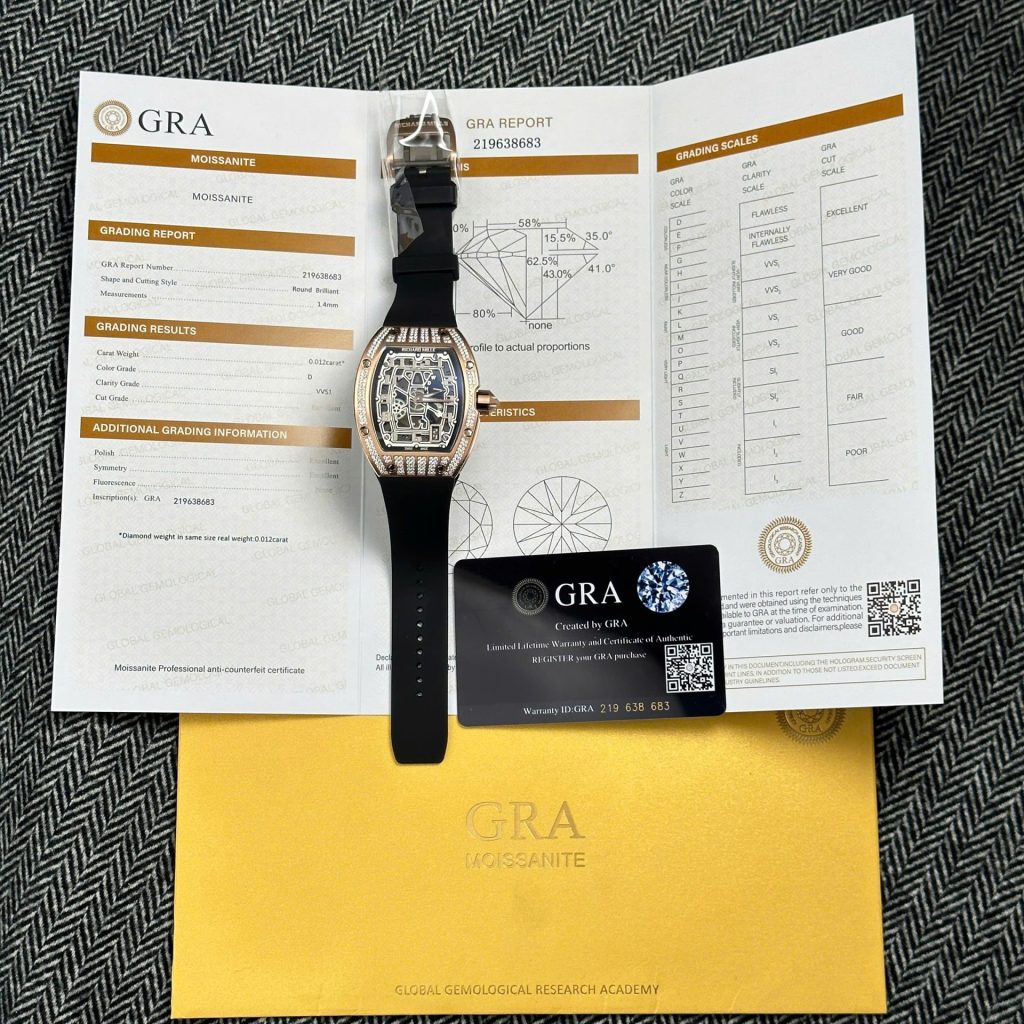 Đồng Hồ Richard Mille RM67-01 Chế Tác Mạ Vàng Hồng Đính Full Kim Cương Moissanite 38.7×47 (2)