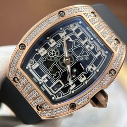 Đồng Hồ Richard Mille RM67-01 Chế Tác Mạ Vàng Hồng Đính Full Kim Cương Moissanite 38.7×47 (2)