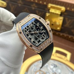 Đồng Hồ Richard Mille RM67-01 Chế Tác Mạ Vàng Hồng Đính Full Kim Cương Moissanite 38.7×47 (2)