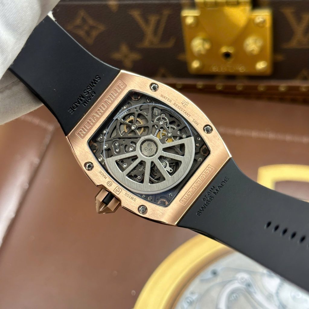 Đồng Hồ Richard Mille RM67-01 Chế Tác Mạ Vàng Hồng Đính Full Kim Cương Moissanite 38.7×47 (2)