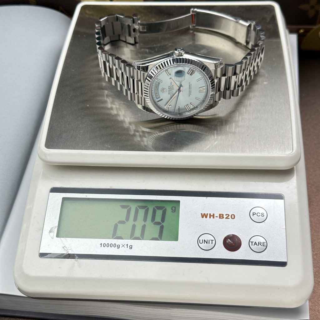 Đồng Hồ Rolex Day-Date Chế Tác Mặt Xanh Băng Nặng 212 Máy Calibre 3255 Nhà Máy RC 40mm (2)