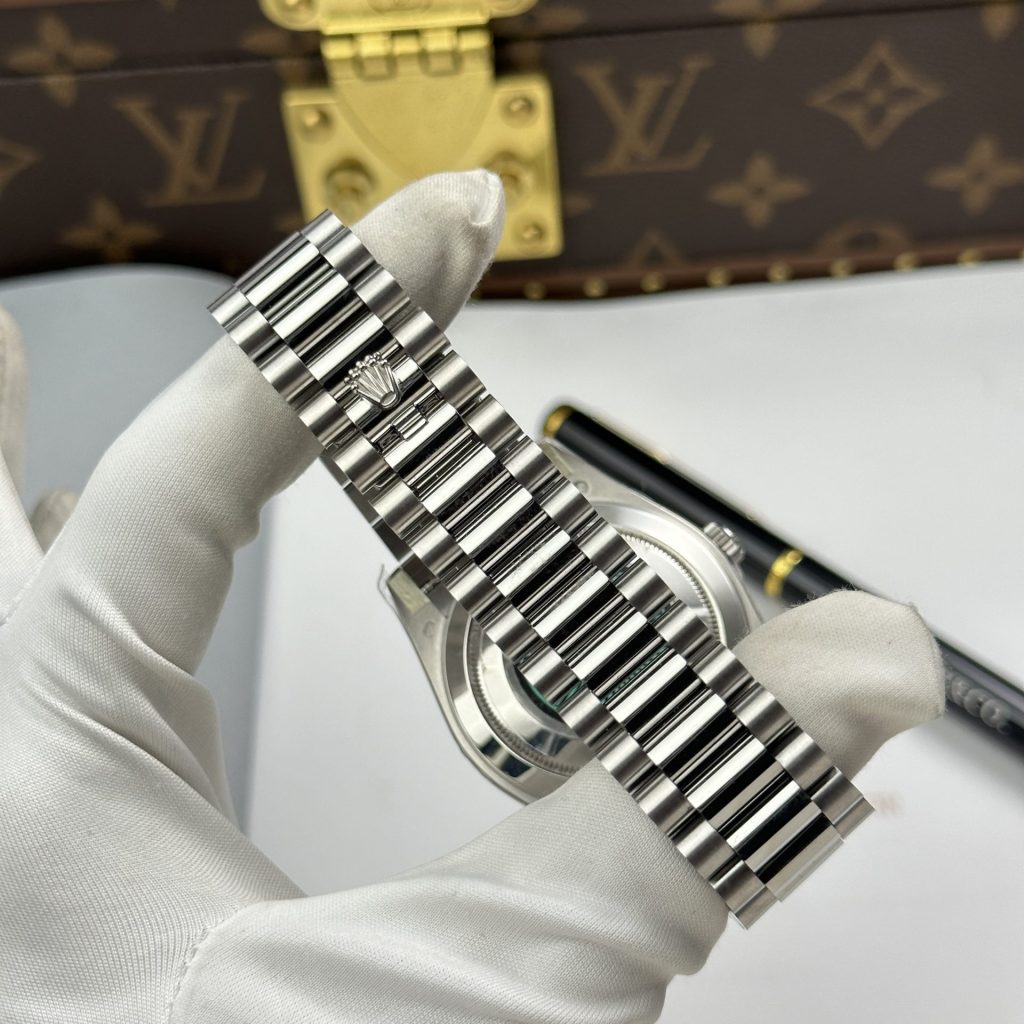 Đồng Hồ Rolex Day-Date Chế Tác Mặt Xanh Băng Nặng 212 Máy Calibre 3255 Nhà Máy RC 40mm (2)