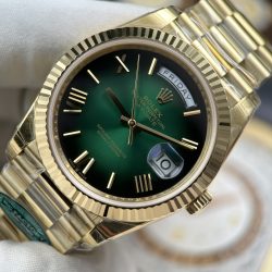 Đồng Hồ Rolex Day-Date Chế Tác Mặt Xanh Ombre Máy Calibre 3255 Super Clone Nhà Máy RC 40mm (2)