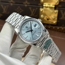 Đồng Hồ Rolex Day-Date Mặt Xanh Băng Chế Tác Bộ Chuyển Động Calibre 3255 Nhà Máy RC 40mm (2)