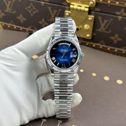 Đồng Hồ Rolex Day-Date Mặt Xanh Ombre Chế Tác Nặng 212 Gram Máy Calibre 3255 Nhà Máy RC 40mm (2)