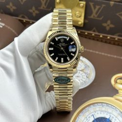Đồng Hồ Rolex Day-Date Nam Chế Tác Mặt Đen Máy Calibre 3255 Super Clone Nhà Máy RC 40mm (2)