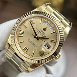 Đồng Hồ Rolex Day-Date Rep 11 Mặt Vàng Champagne Trọng Lượng 212 Gram Chuẩn Auth RCF 40mm (2)