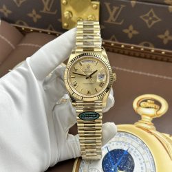 Đồng Hồ Rolex Day-Date Rep 11 Mặt Vàng Champagne Trọng Lượng 212 Gram Chuẩn Auth RCF 40mm (2)