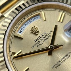 Đồng Hồ Rolex Day-Date Rep 11 Mặt Vàng Champagne Trọng Lượng 212 Gram Chuẩn Auth RCF 40mm (2)