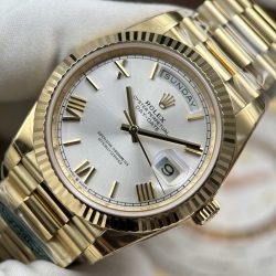 Đồng Hồ Rolex Day-Date Rep Cao Cấp Mặt Bạc Máy Calibre 3255 Super Clone Nhà Máy RC 40mm (2)
