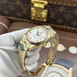 Đồng Hồ Rolex Day-Date Replica 11 Mặt Trắng Sứ Máy Calibre 3255 Super Clone Nhà Máy RC 40mm (10)