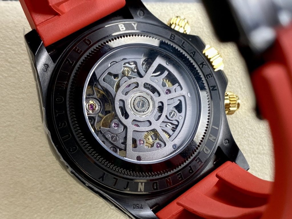 Đồng Hồ Rolex Daytona By Blaken Rep Cao Cấp Mặt Lộ Cơ Dây Cao Su Màu Đỏ 40mm (2)