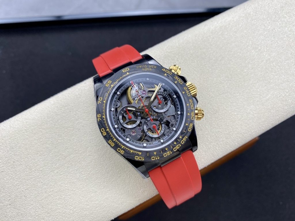 Đồng Hồ Rolex Daytona By Blaken Rep Cao Cấp Mặt Lộ Cơ Dây Cao Su Màu Đỏ 40mm (2)