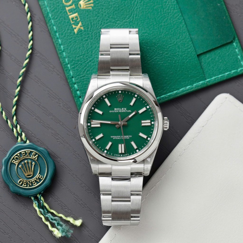 Đồng Hồ Rolex Oyster Perpetual 126000 Chế Tác Mặt Xanh Lá Cây Máy Cơ Thuỵ Sỹ VSF 41mm (2)