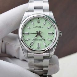 Đồng Hồ Rolex Oyster Perpetual 134300 Replica 11 Mặt Số Màu Xanh Cốm Máy Cơ Thuỵ Sỹ VSF 41mm (10)
